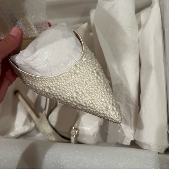 JIMMY CHOO Averly 100 bow-trimmed pumps bridal heels wedding - Picture 8 of 12